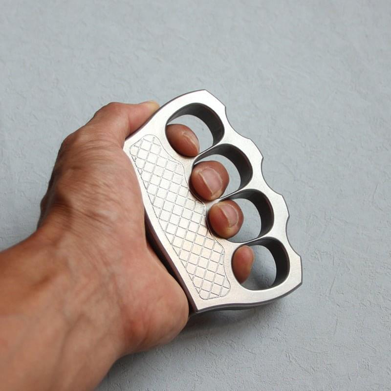 Stainless Steel Four Finger Knuckles – 304 Ultra-Thick 16mm with Textured Stonewash