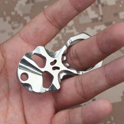 Stainless Steel Knuckles – Skull 9R18MOV Self Defense Keychain Tool