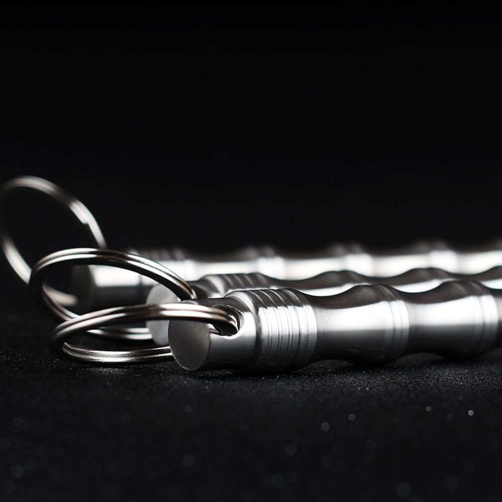 Stainless Steel Kubotan Keychain – 304 Bamboo Self Defense for Desk Breaks, Collecting