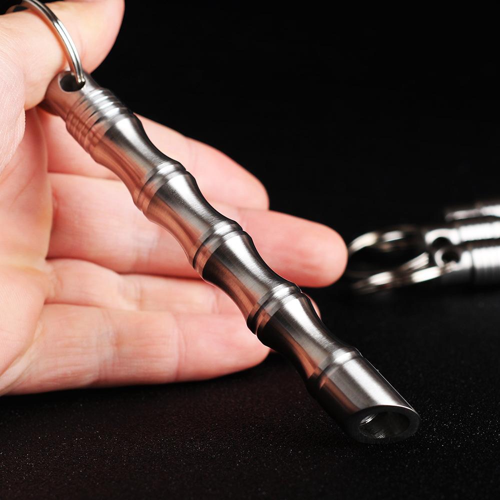 Stainless Steel Kubotan Keychain – 304 Bamboo Self Defense for Desk Breaks, Collecting