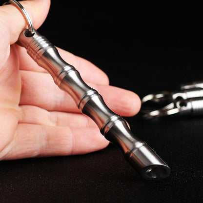 Stainless Steel Kubotan Keychain – 304 Bamboo Self Defense for Desk Breaks, Collecting