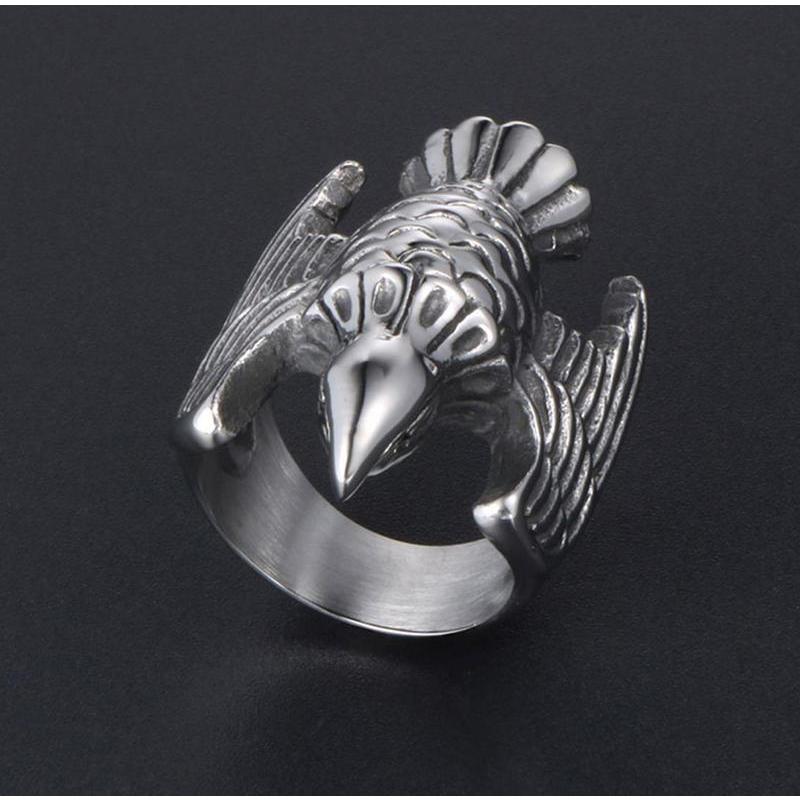 Stainless Steel Ring – Silver Eagle 316L Self Defense for Alternative Styling, Collecting