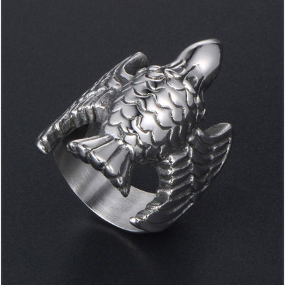 Stainless Steel Ring – Silver Eagle 316L Self Defense for Alternative Styling, Collecting