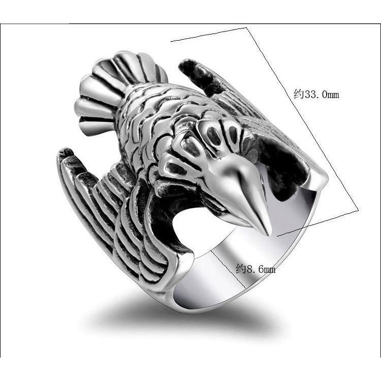 Stainless Steel Ring – Silver Eagle 316L Self Defense for Alternative Styling, Collecting