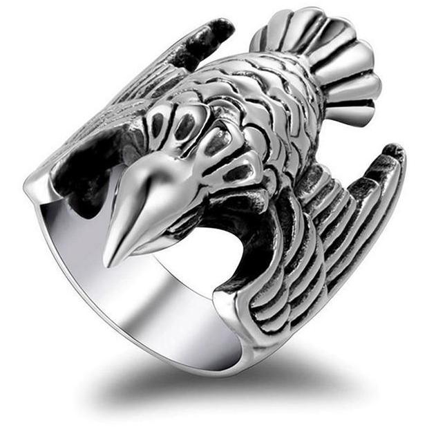 Stainless Steel Ring – Silver Eagle 316L Self Defense for Alternative Styling, Collecting