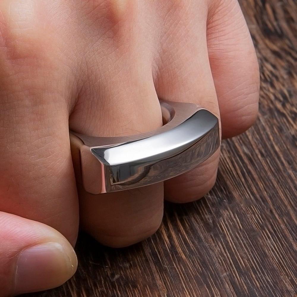 Stainless Steel Single Finger Knuckles – 304 Ring with Brushed EDC Self Defense