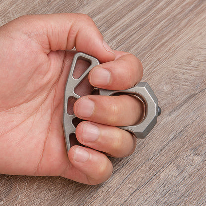 Stainless Steel Single Finger Knuckles – 304 Stonewash with Ceramic Glass Breaker with EDC