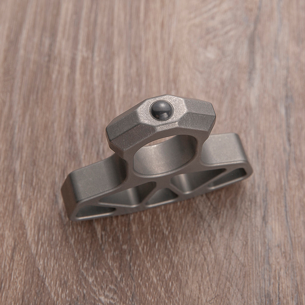 Stainless Steel Single Finger Knuckles – 304 Stonewash with Ceramic Glass Breaker with EDC
