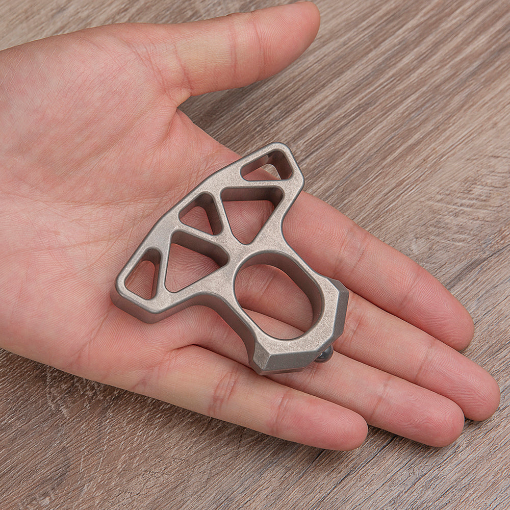 Stainless Steel Single Finger Knuckles – 304 Stonewash with Ceramic Glass Breaker with EDC
