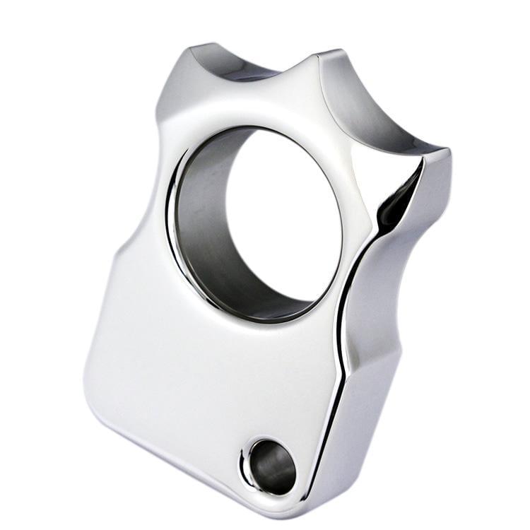 Stainless Steel Single Finger Knuckles – 304 Ultra-Thick Polished Ring with 14mm EDC