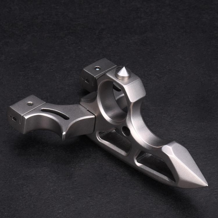 Stainless Steel Slingshot – 404C Spiked Ring with 3-in-1 EDC Multi-Tool