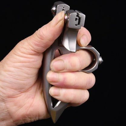 Stainless Steel Slingshot – 404C Spiked Ring with 3-in-1 EDC Multi-Tool