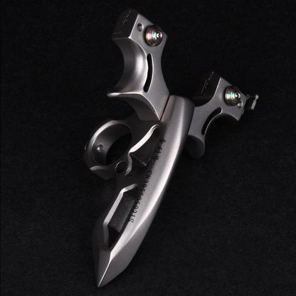 Stainless Steel Slingshot – 404C Spiked Ring with 3-in-1 EDC Multi-Tool