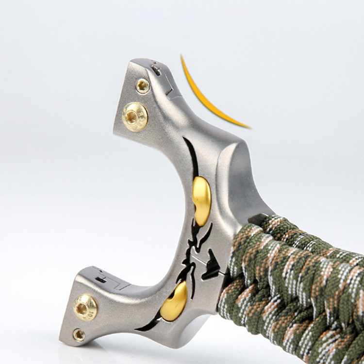 Stainless Steel Slingshot – Powerful with CNC Paracord Handle with Fiber Optic Sight
