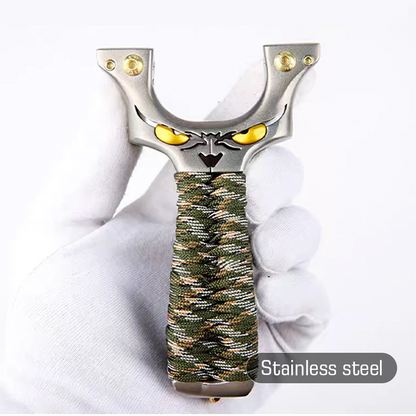 Stainless Steel Slingshot – Powerful with CNC Paracord Handle with Fiber Optic Sight