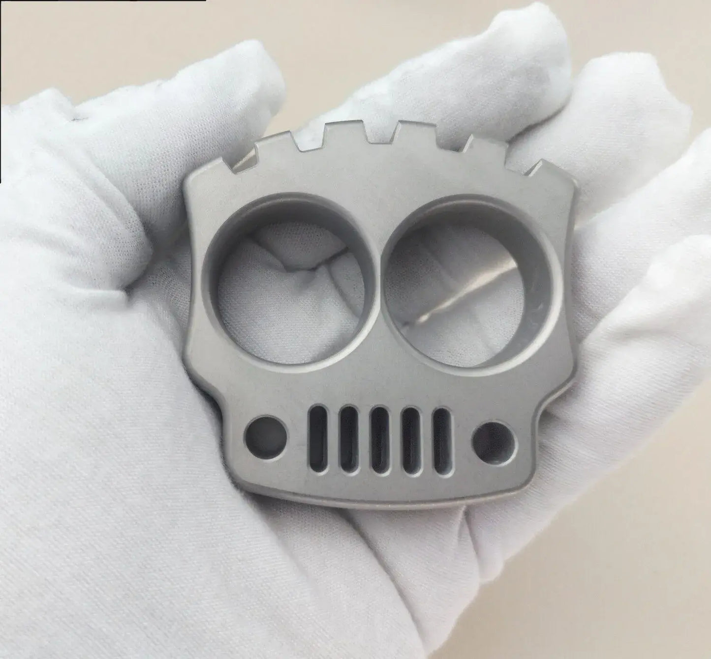 Stainless Steel Two-Finger Skull Weight – 304 Steel 200g Heavy EDC Collectible