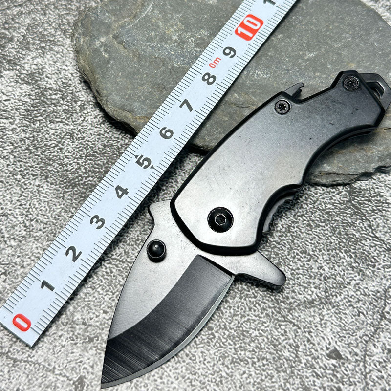 Stainless Steel Utility Knife – Shark Fang Mini Folding with Keychain EDC
