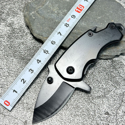 Stainless Steel Utility Knife – Shark Fang Mini Folding with Keychain EDC