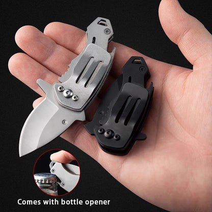 Stainless Steel Utility Knife – Shark Fang Mini Folding with Keychain EDC