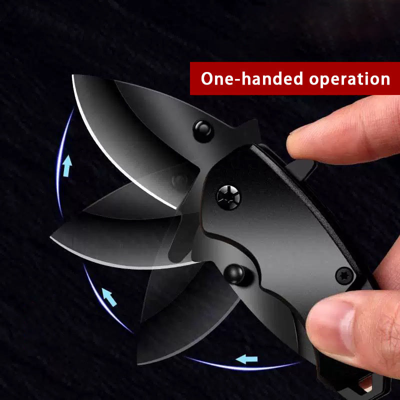 Stainless Steel Utility Knife – Shark Fang Mini Folding with Keychain EDC