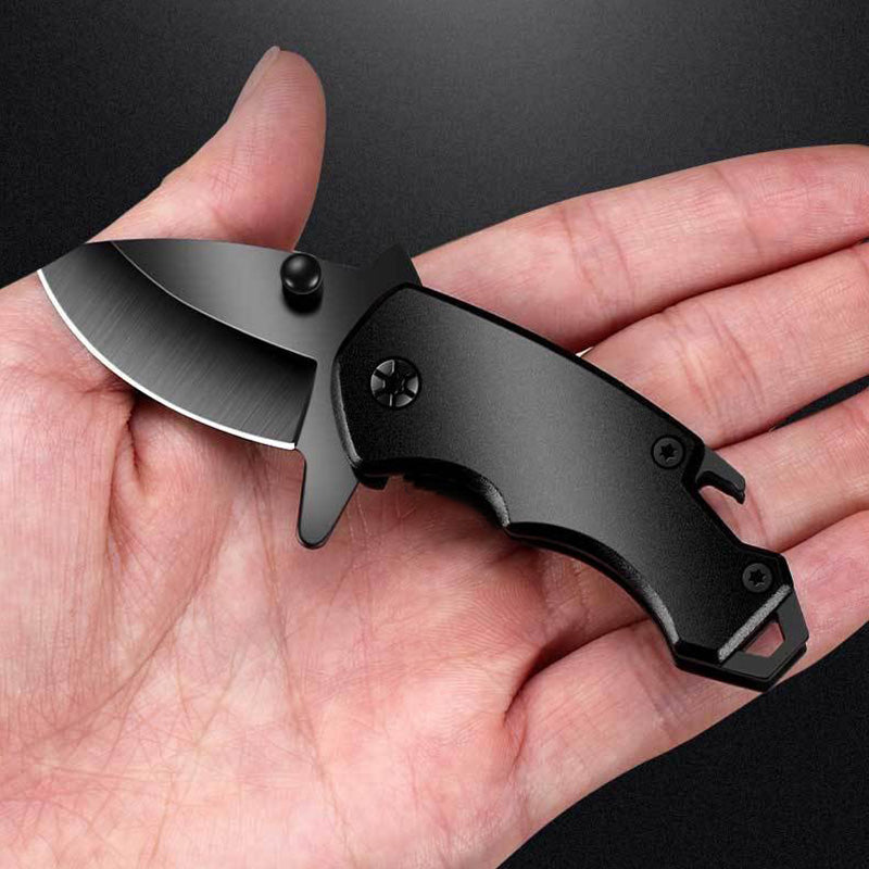 Stainless Steel Utility Knife – Shark Fang Mini Folding with Keychain EDC