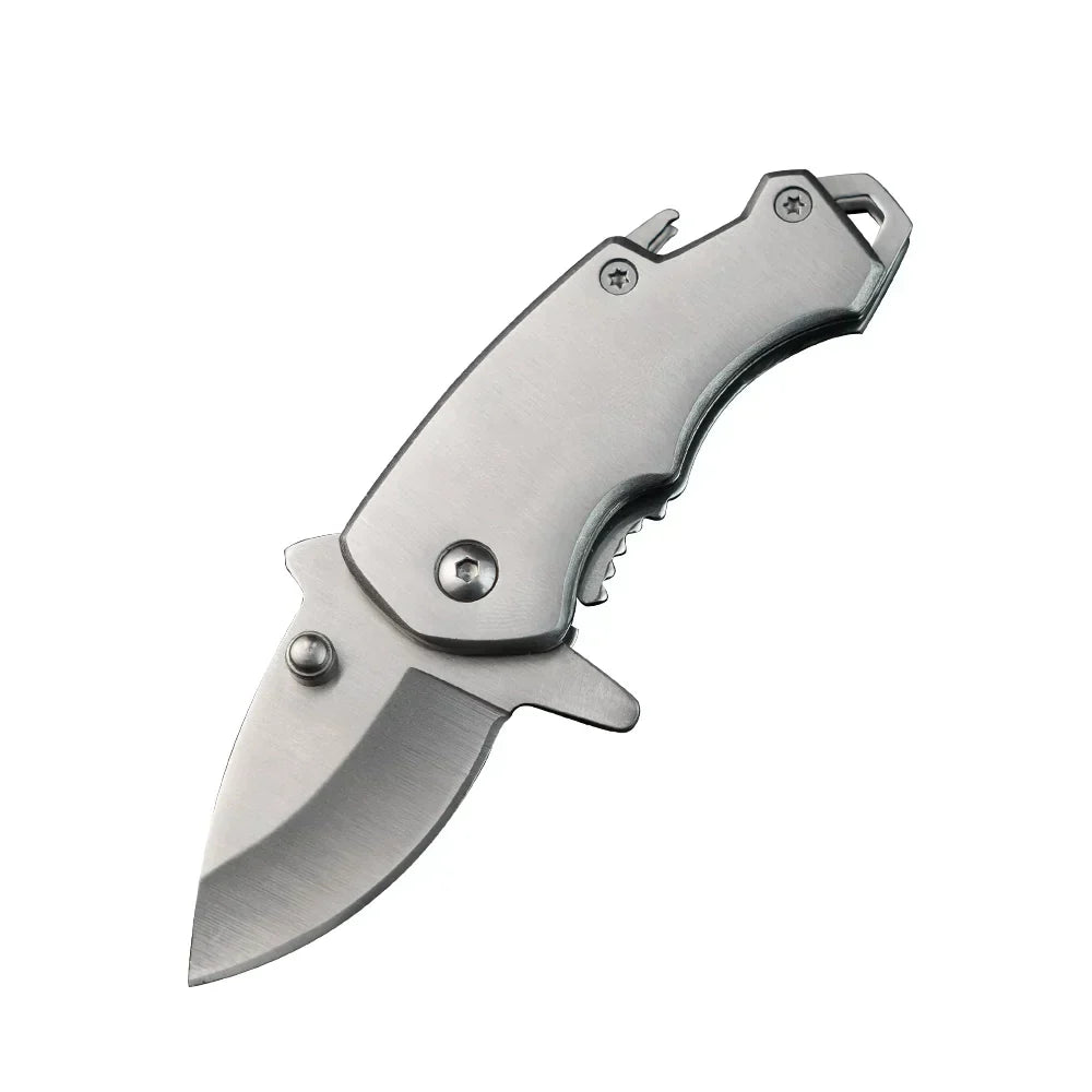 Stainless Steel Utility Knife – Shark Fang Mini Folding with Keychain EDC