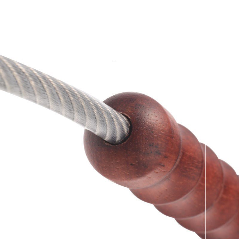 Steel Baton – 56cm Cable Self Defense Whip with Wooden Handle Emergency Tool