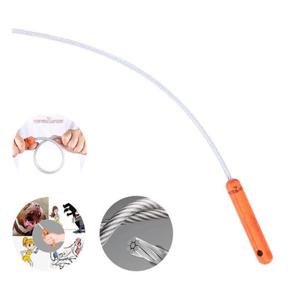 Steel Baton – 60cm Tactical Self Defense Whip with Wooden Handle Cable