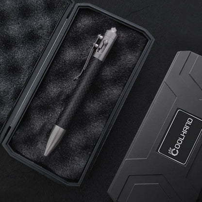 Steel Bolt Action Tactical Pen – Carbon Fiber with Tungsten Glass Breaker EDC