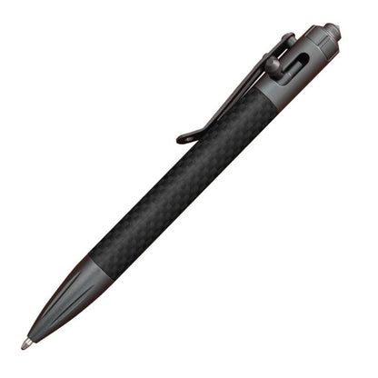 Steel Bolt Action Tactical Pen – Carbon Fiber with Tungsten Glass Breaker EDC