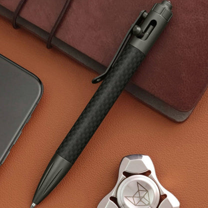 Steel Bolt Action Tactical Pen – Carbon Fiber with Tungsten Glass Breaker EDC