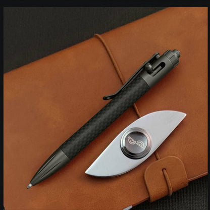 Steel Bolt Action Tactical Pen – Carbon Fiber with Tungsten Glass Breaker EDC