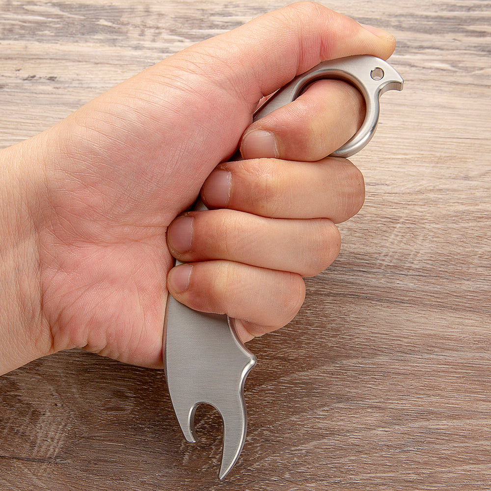 Steel Bottle Opener Knuckles – Brass with 304 Four Finger Kubotan Multi-Tool EDC
