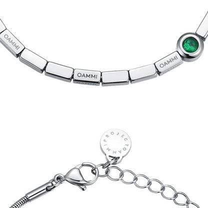 Steel Bracelet – Cosmic Prism Unisex Geometric Cube Link with Modular Design