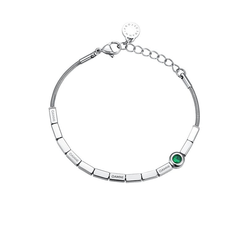 Steel Bracelet – Cosmic Prism Unisex Geometric Cube Link with Modular Design