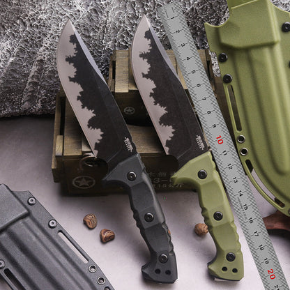 Steel Bushcraft Knife – DC53 Full Tang 6mm Spine Kydex Sheath Hunting Tactical Survival