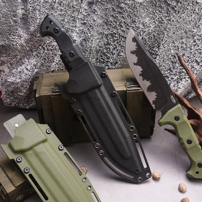 Steel Bushcraft Knife – DC53 Full Tang 6mm Spine Kydex Sheath Hunting Tactical Survival