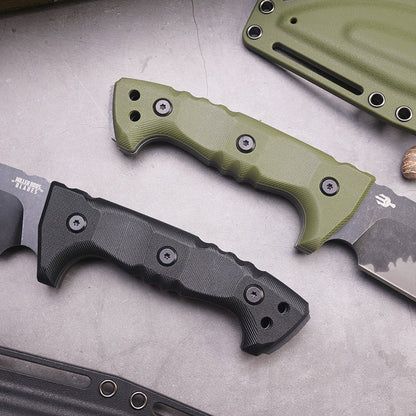 Steel Bushcraft Knife – DC53 Full Tang 6mm Spine Kydex Sheath Hunting Tactical Survival