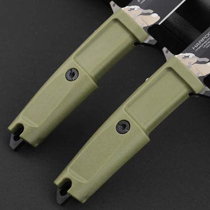 Steel Bushcraft Knife – Fixed Blade Tactical N690Co Tanto Tip Survival Spear Hunting