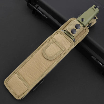 Steel Bushcraft Knife – Fixed Blade Tactical N690Co Tanto Tip Survival Spear Hunting