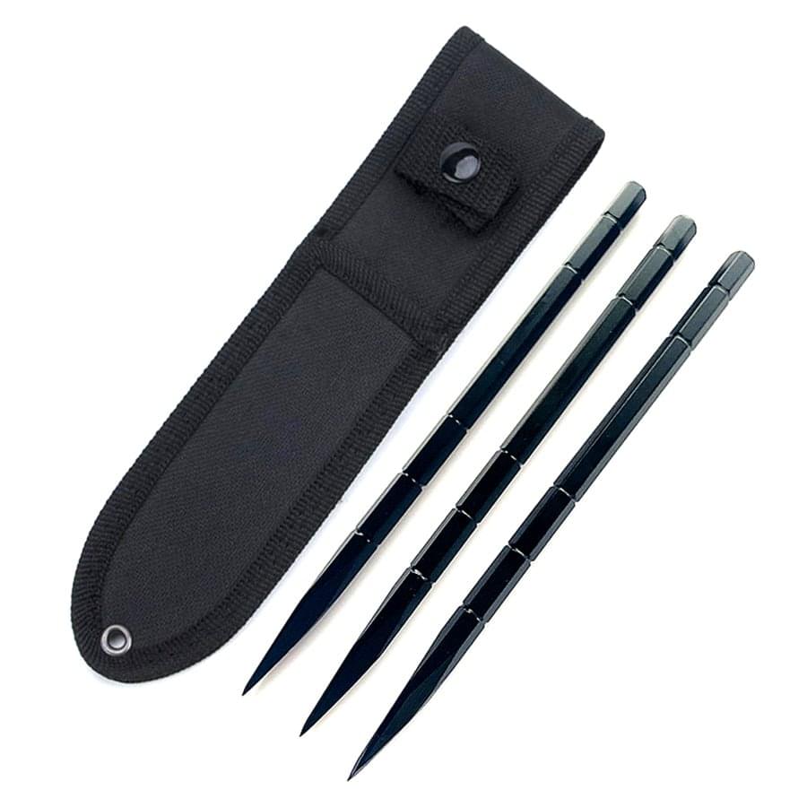 Steel Compact EDC Tool – 3Cr17 Throwing Spikes with 3-Piece Set 59HRC Hardened
