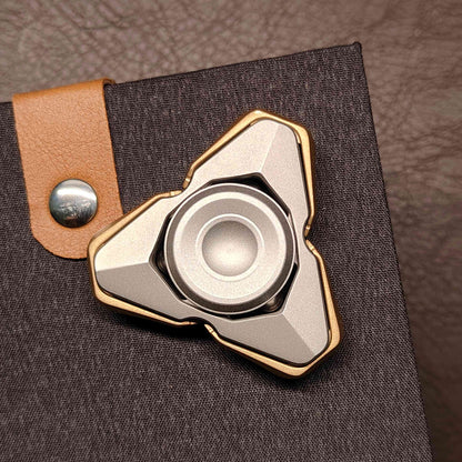 Steel Fidget Spinner – TriCore with Deployable Brass Plates with Ball Sound