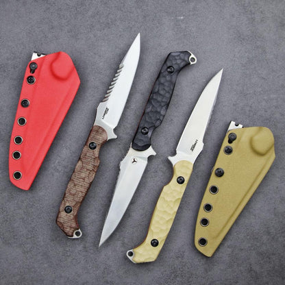 Steel Fixed Blade Knife – 14C28N G10 Handle Serrated Sheath Camping Survival Tactical EDC