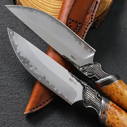 Steel Fixed Blade Knife – Handcrafted Survival SKD-11 Thuja Wood Handle Pirate Collector