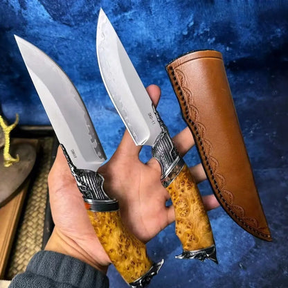 Steel Fixed Blade Knife – Handcrafted Survival SKD-11 Thuja Wood Handle Pirate Collector
