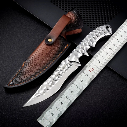 Steel Fixed Blade Knife – Hunting VG10 Leather Sheath Kydex Sheath Outdoor Collector