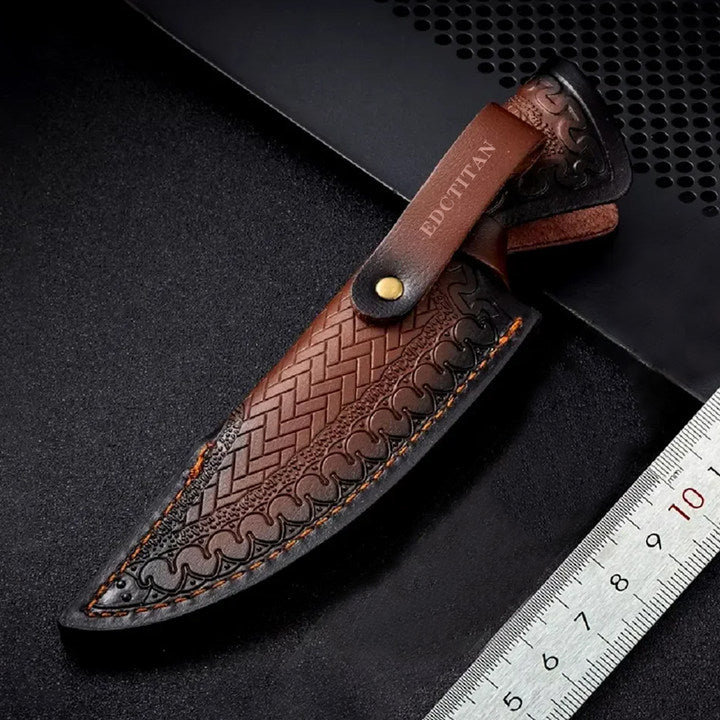 Steel Fixed Blade Knife – Hunting VG10 Leather Sheath Kydex Sheath Outdoor Collector