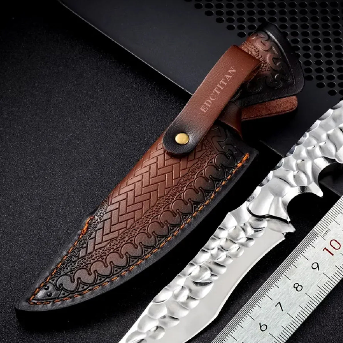 Steel Fixed Blade Knife – Hunting VG10 Leather Sheath Kydex Sheath Outdoor Collector