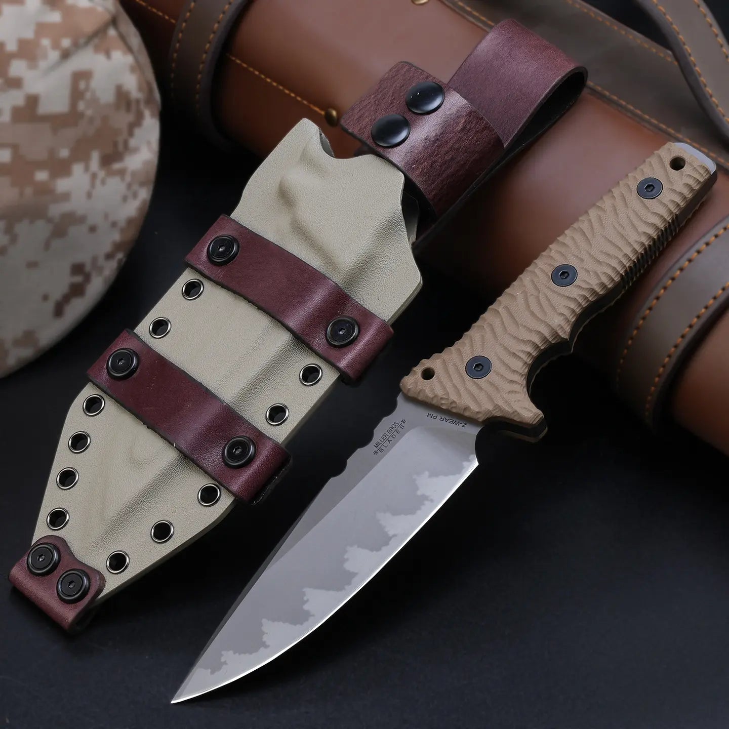 Steel Fixed Blade Knife – Juggernaut Z-WEAR 8mm Overbuilt with Tactical Pry