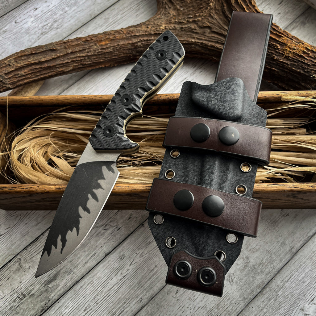 Steel Fixed Blade Knife – Tiger Edge A8 Tactical with Tiger-Pattern 60 HRC with G10 Handle